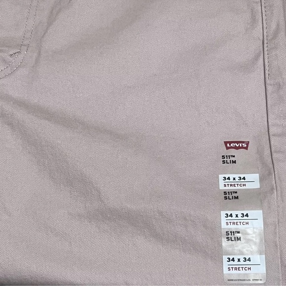 Levis 511 Slim Stretch Ease Salmon Pink Denim Jeans - Picture 4 of 10